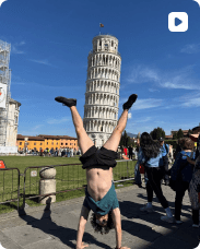 Leaning tower pose